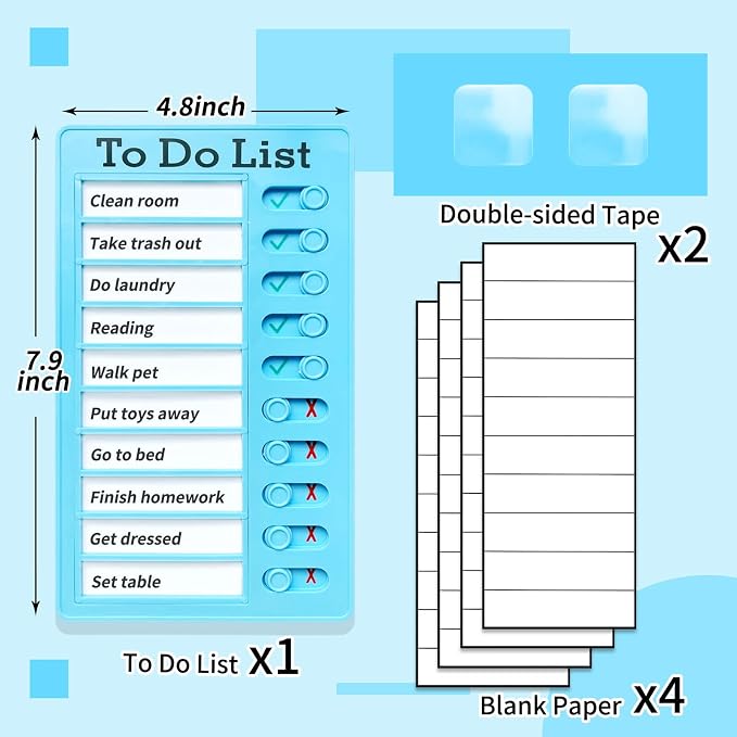 Chore Chart for Kids,To Do List, Daily Routine Chart, and Schedule Board-Checklist and Portable Memo for Efficient Task Management and Planning (blue) - Image 6