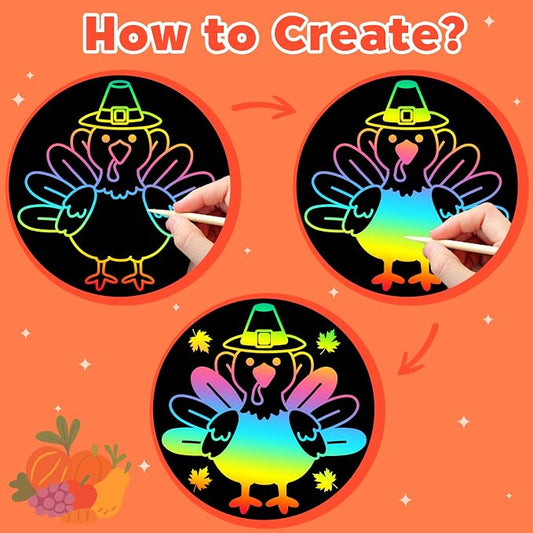 ZMLM Scratch Paper Art-Crafts Gift: 2 Pack Rainbow Notebooks Supplies Toys - Image 2