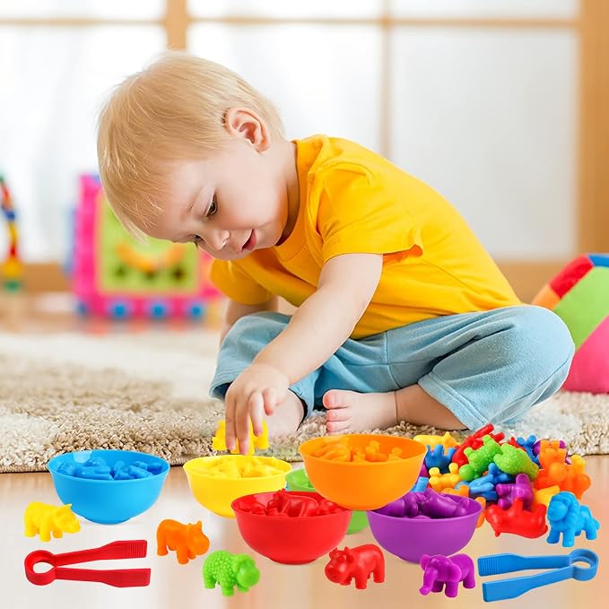 USATDD Counting Animal Toys Color Matching Games Preschool Learning Activities Sorting Stacking Toys Math Couting Educational Sensory Montessori Toy for Toddlers Kids Ages 3 4 5 - Image 7