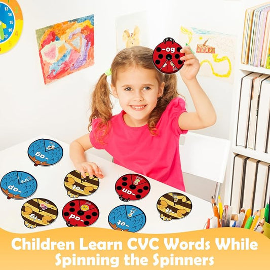 Kasfalci CVC Word Cards,CVC Word Games,Phonics Games,Speech Therapy Toys for Toddlers Kids,Learn to Read,Spelling Reading Learning Game,Kindergarten Preschool Learning Activities Educational Toy - Image 2