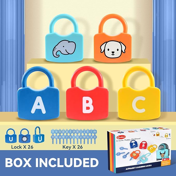 Alphabet Learning Toys, Lock and Key Toddler Toy for Ages 2-4, Preschool Learning Activities, Kindergarten Classroom Must Haves, ABC Montessori Toys for 3 Year Old - Image 9