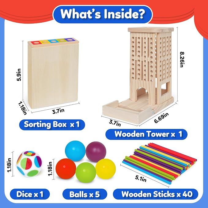 ROOCHKD Wooden Sorting Toy Montessori Color & Shape Sorter Class Activity - Image 7