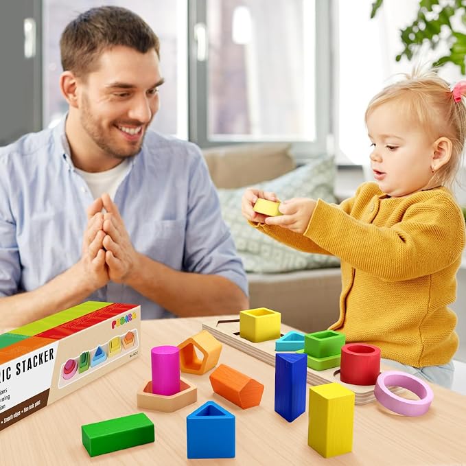 Montessori Toys for 1 2 3 Year Old Boys Girls Toddlers, Peg-Free Wooden Toy - Image 7