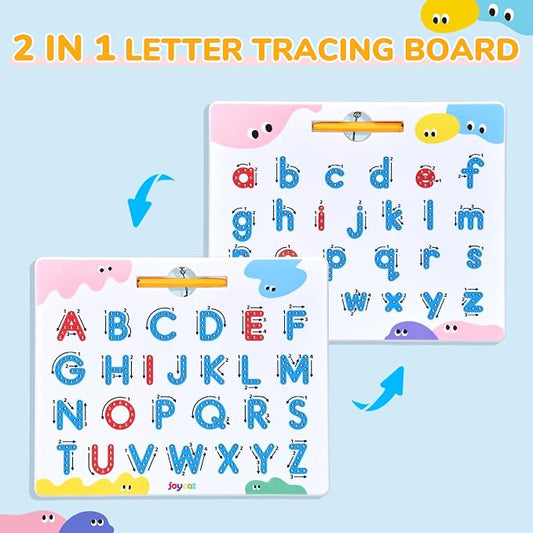 JoyCat Magnetic Letter Tracing Board, Double-Sided ABC Writing Toy for Kids - Image 2