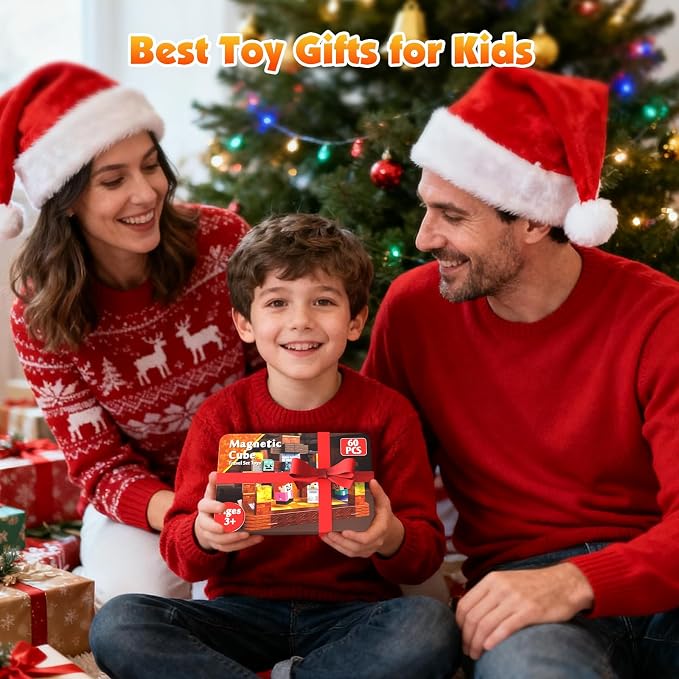 Mini Magnetic Blocks with Magnet Box - 60PCS Magnetic Building Blocks for Kids Ages 4-8, Magnet Block Travel Toys, Magnetic Cubes STEM Stacking Toy, Easter Birthday Gifts for Boys & Girls 3 4 5 6+ - Image 7