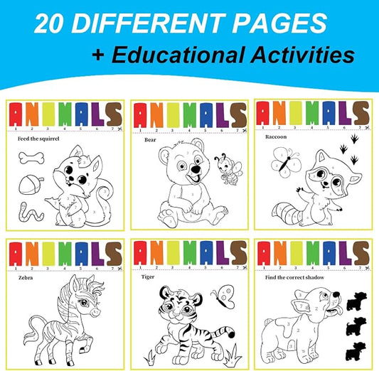 ALNETI Paint with Water Books for Toddlers - Watercolor Painting Book - Children Arts and Crafts for Kids 3 5 4 Year Old - Toddler Activities Ages 4-8 - Art Craft Kits - Water Coloring Book Animals - Image 2