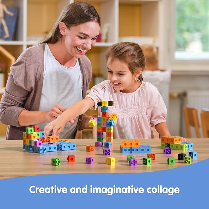 TOMMYHOME Math Linking Cubes with Box 301PCS, Preschool Math Manipulative, Kids Counting Blocks Play Set, Suitable for Learning Educational Supplies in Kindergarten. Great Gift for Boys & Girls (1) - Image 7