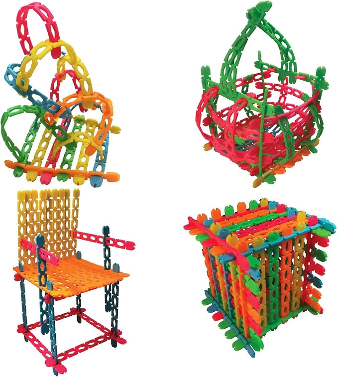 Roylco STEAM Structure Sticks Kit - Multi Color Plastic Sticks to Inspire Creativity - Build and Create with Unique Design - Image 8