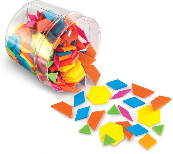 Learning Resources Brights Plastic Pattern Blocks - Image 3