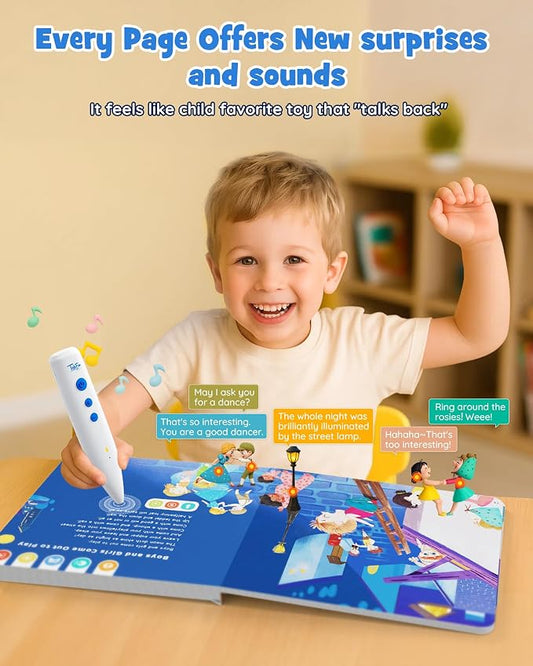 TEKFUN Musical Word Talking Pen Book Set, Interactive Audio Sound Books, Learning Education Toys, Early Educational Autism Therapy Birthdays for Toddlers Kids 1 2 3 4 5 - Image 2