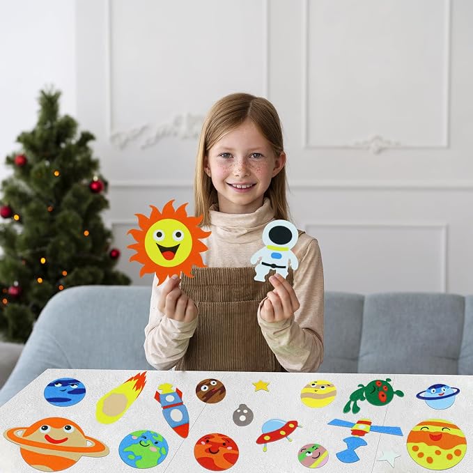 BXI 30 Pcs Universe Felt Board Story Pieces Set for Toddlers, Preschool & Kindergarten, Precut Felt Marine Life Figures for Preschool Crafts Activity Early Learning Storytelling - Image 4