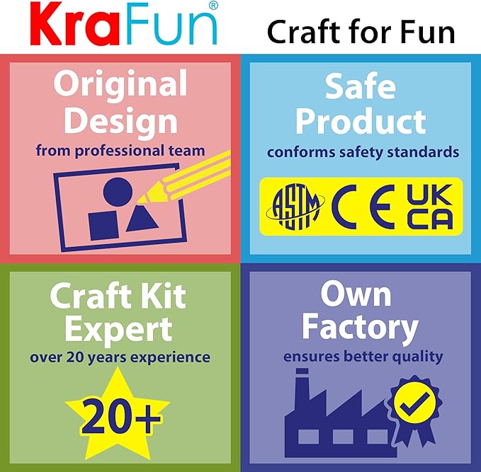 KRAFUN Beginner Preschool Lacing Card Kit for Kids Arts & Crafts, 5 Easy Safari and Animal Lacing Projects, Paper Craft Cards for Toddlers, Fine Motor Skills Training Toys