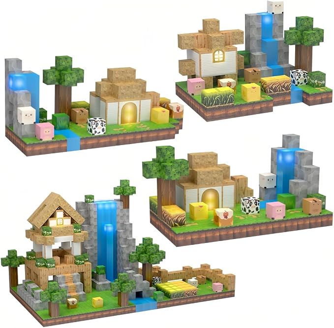 138 Pcs Magnetic Building Blocks, Enhance STEM Learning, Creative Play & Logical Thinking, Durable & Vibrant Color with Light Up Blocks, Ideal for Classroom & Screen-Free Entertainment (Forest Farm) - Image 8