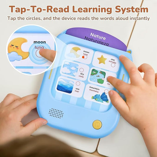 JoyCat Bilingual Kids Learning Tablet, 106 Spanish-English Talking Cards - Image 2