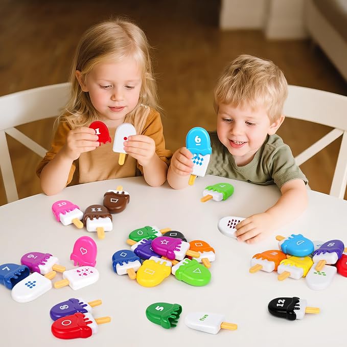 USATDD Numbers Learning Toys Number Popsicles Matching Toy Learning Numbers & Patterns Preschool Learning Activities Montessori Toys for Kids - Image 7