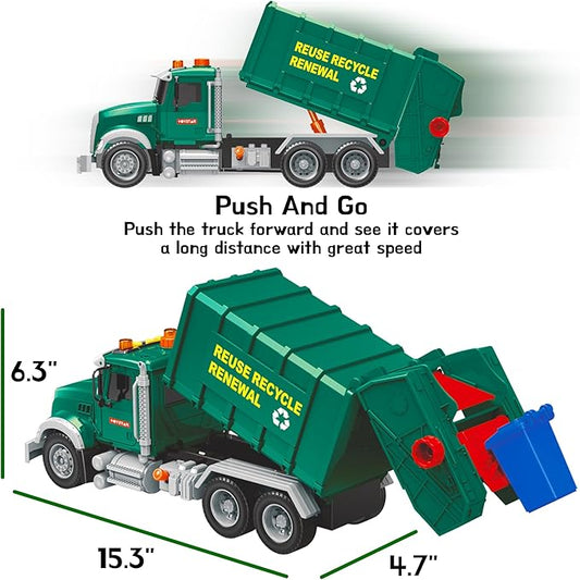 Mobius Garbage Truck Toy – Recycling Vehicle with Lights & Sounds | Educational Eco Play Truck for Kids Ages 3–7
