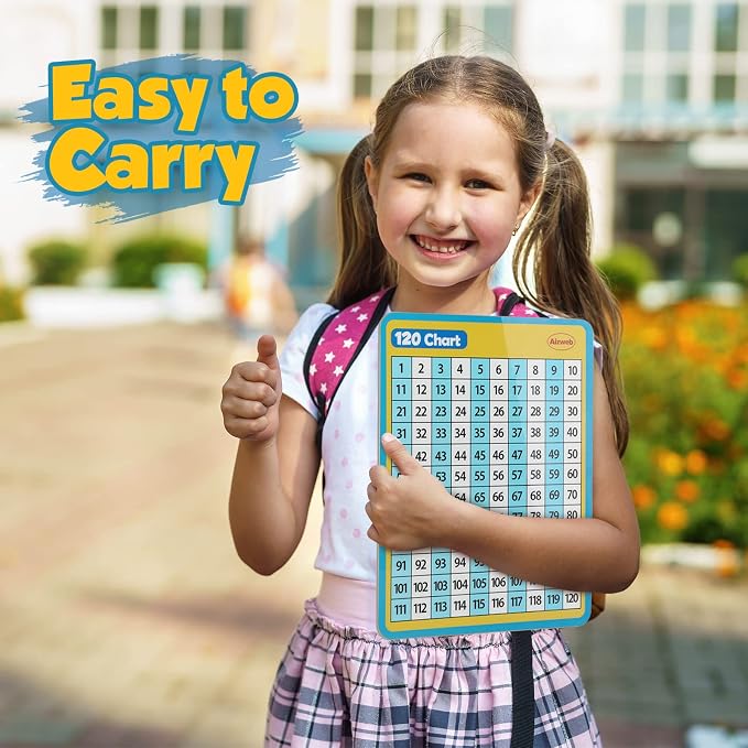 Dry Erase Number Line Whiteboard, 9" x 12" Double-Sided 120 Number Chart, Math Manipulatives White Board for Kids Students, Classroom and Home, Small White Board Dry Erase (Number Line) - Image 7