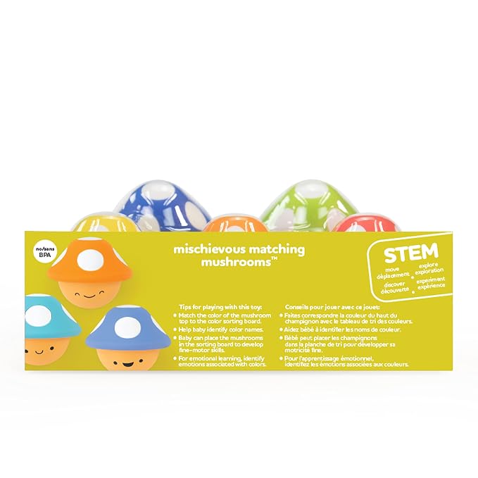 Sassy Mischievous Matching Mushrooms,Sorting Board,Social Emotional Learning Toy,STEM,12+ Months,(Pack of 6) - Image 8