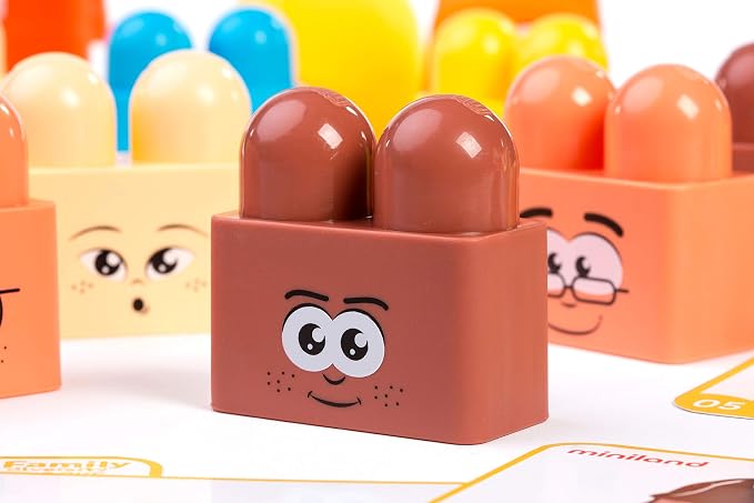 Miniland Family Diversity Blocks Game for Children from 3 to 6 Years. 33 Pieces, 12 Activity Sheets and 1 brochure. Compatible with Emotiblocks and Job Blocks. Made in Spain - Image 8