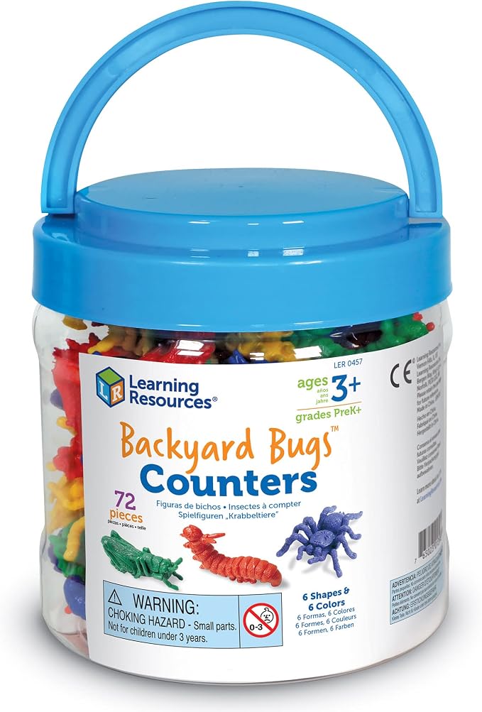 Learning Resources Backyard Bugs Counters - 72 Pieces, Ages 3+ Counting and Sorting Toys for Toddlers, Preschool Learning Toys - Image 8