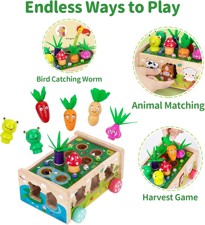 KMTJT Montessori Wooden Toddler Toys for 1 2 3 Years Old Boys Girls Gifts - Image 8