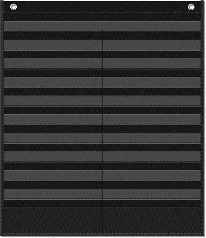 AKAYOK Daily Schedule Pocket Chart - Clear 19 Pocket Chart for Classroom with 22 Reusable Dry-Erase Cards | Perfect for Flash Cards/Sentence Strips/Cleaning Schedule and Checklist/Calendar Cards - Image 9