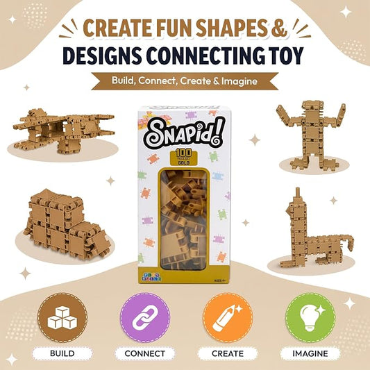 100 Piece Gold Snap Connecting Building Toy Set for Kids - Image 2