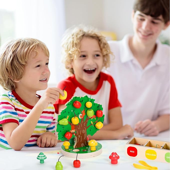 Woodtoe Apple Picking Magnetic Tree Toy, Montessori Toy for Kids Age 3-6 - Image 7