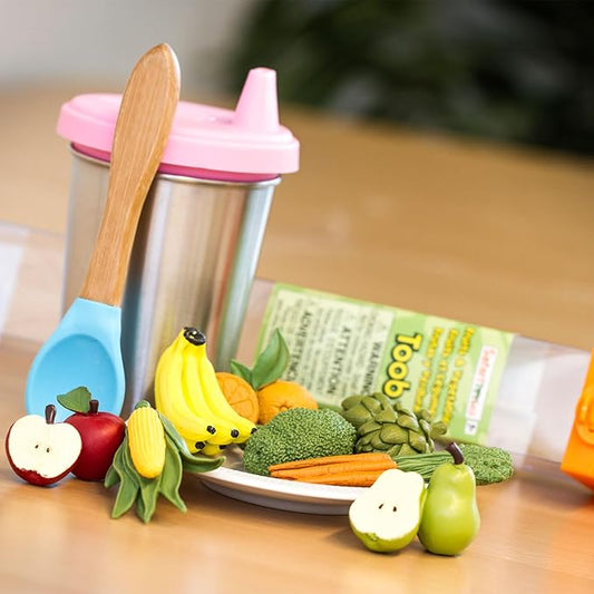 Safari Ltd. Fruits & Vegetables TOOB - 8 Mini Figurines Including Pears, Oranges, Apples, Artichokes, Carrots, Bananas, Broccoli, and Corn - Educational Toy Figures for Boys, Girls & Kids Ages 3+