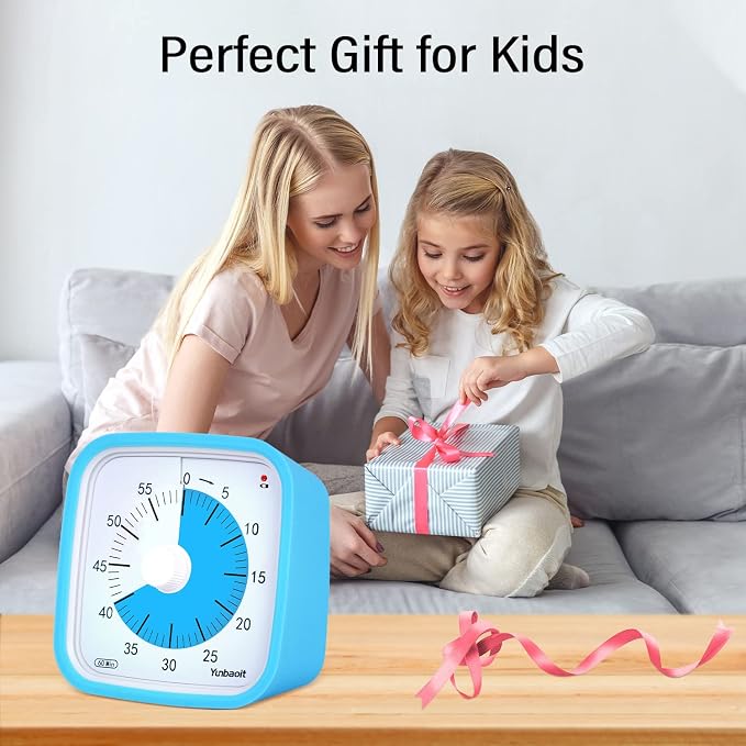 Yunbaoit Visual Timer for Kids, Silent 60-min Countdown Timer, Blue Blue - Image 8