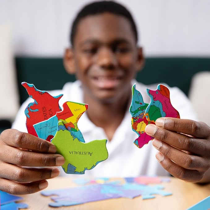 GeoPuzzle World Jigsaw Puzzles, 68 Pc Map Puzzle for Kids Ages 6 & Up - Image 8