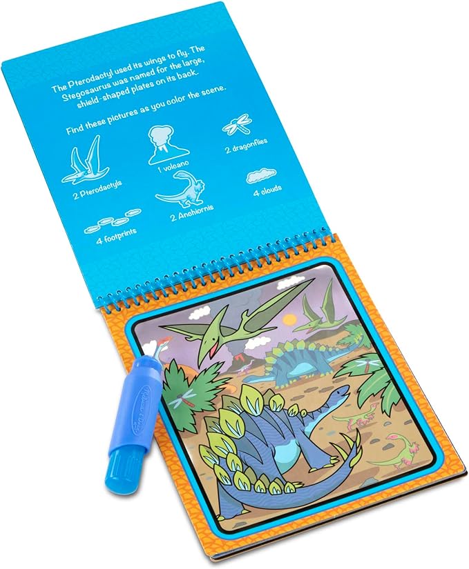 Melissa & Doug On The Go Water Wow! Mess Free Coloring Book, Reusable Water-Reveal Activity Pad, Dinosaurs, Travel Toys, Party Favors, for Toddlers & Kids Ages 3+ - Image 9
