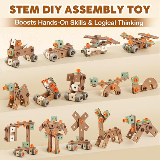 Kids Tool Set for 3-8, 158 PCS Construction Building Toys - Image 2
