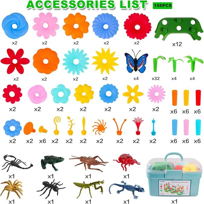 Birthday Toys Gifts for 2 3 4 5 6 Years Toddler Girls, Insect Flower Garden - Image 6