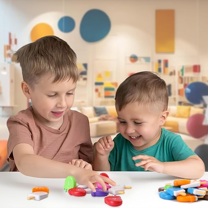 USATDD ABC Alphabet Learning Toys Alphabet Popsicles Animal Matching Toy Uppercase Lowercase Preschool Learning Activities Montessori Toys Gifts for Kids Toddlers, 52 Pcs - Image 7
