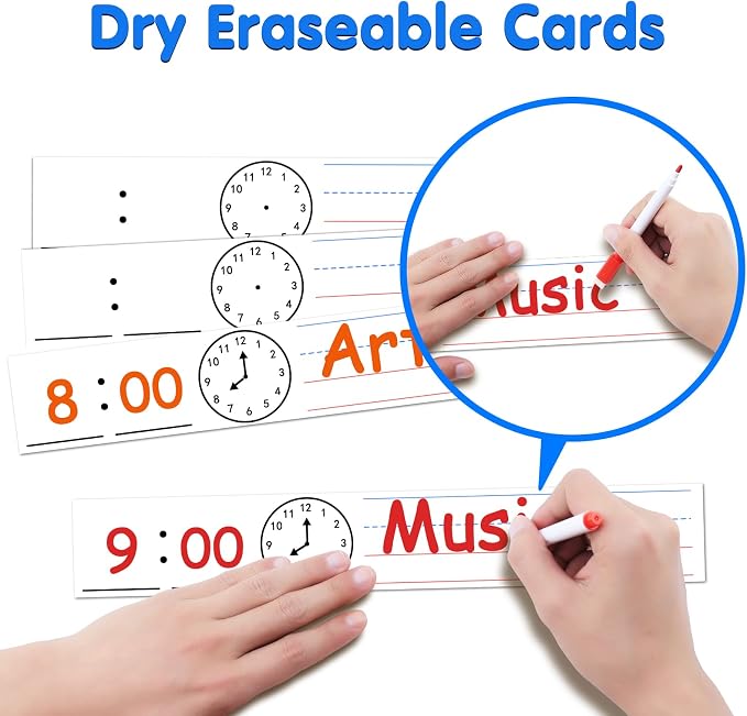 Daily Schedule Pocket Chart, Visual Schedule for Kids, Blue - Image 8