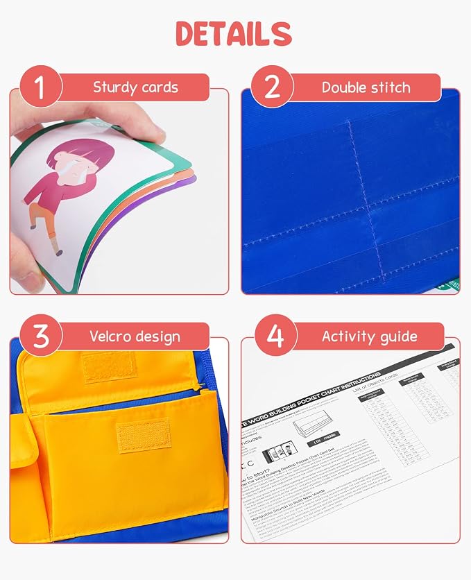 Gamenote CVC Word Builder Pocket Chart, Phonics Cards for Kindergarten - Image 7
