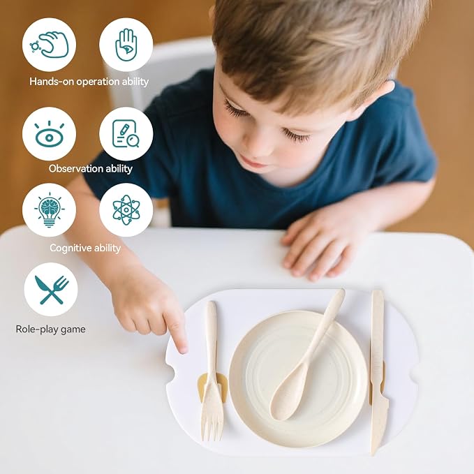 bopoobo 2-in-1 Sensory Table Kitchen Play Top - Grill & Stove with Plates Montessori-Inspired Kitchen Helper Tray Tiny Chef's Ultimate Kitchen Station - Double-Sided Sensory Play Fun - Image 6