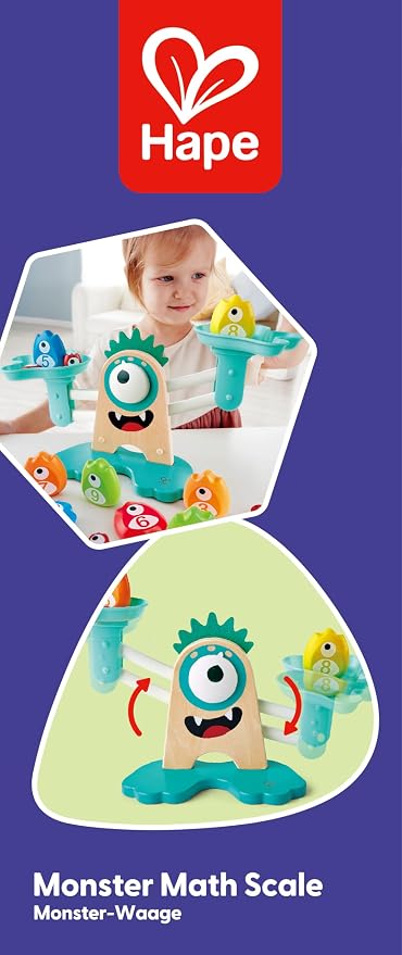 Hape Math Monster Scale Toy| 22 PCs Cute Counting Math Toy| STEM Educational Learning Counting Math Games for Preschool - Image 9