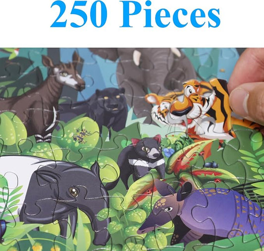 Think2Master Rainforest Jungle Animal 250 Pieces Jigsaw Puzzle for Adults & Seniors. Great Gift with Larger Pieces 14.2” X 19.3” - Image 2