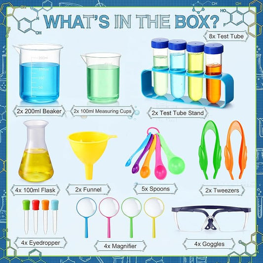 Copkim 39 Pcs Science Kits for Kids Educational Lab Science Experiments Early Learning Set Include Beakers and Test Tubes Droppers for Boys and Girls Birthday Party Gift - Image 2