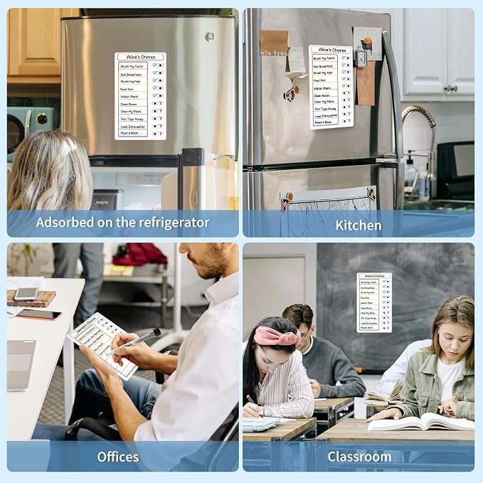 2 Pcs Chore Chart: Dry Erase My Chores Slider Chart, Magnetic Visual Schedule for Fridge, Daily Checklist - ADHD Tools: To Do List and Routine Chart for Multiple Kids (Rainbow 2-Pack) - Image 6