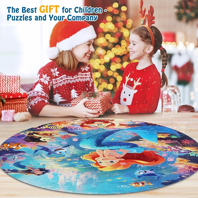 DIGOBAY 70 Piece Mermaid Jigsaw Floor Puzzle for Kids Ages 4-8 with Poster - Image 7