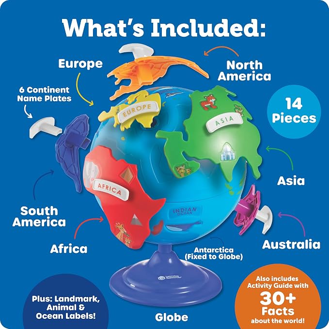 Learning Resources Puzzle Globe - Earth Montessori Toys, Preschool Classroom Must Haves, STEM World Puzzles, Educational Geography Games, Fine Motor Skills, Gifts for Boys and Girls - Image 8