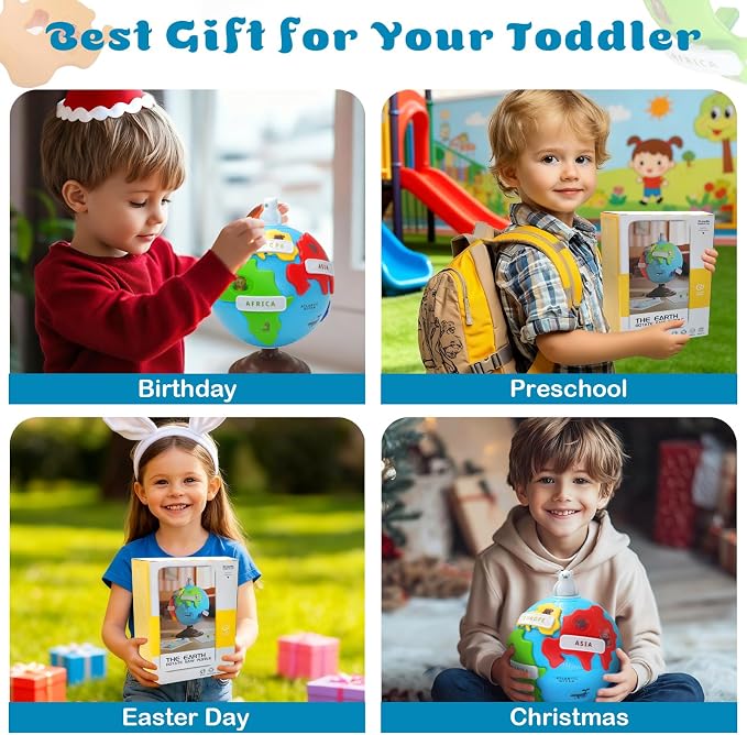 Puzzle Globe Toys for Kids, Geography Learning Toys for Preschool 3+ Years - Image 8