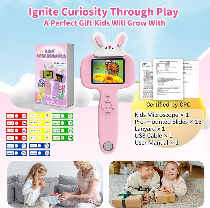 BLACKROOT Microscope for Kids, 2.4" Handheld Digital Pocket Microscope - Image 9