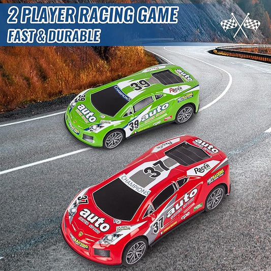 7 Inch Friction Powered Car Toys Set 4 Pack Push and Go Pull Back Race Trucks Toy Cars for Toddlers 3 4 5 6 Year Old Boys Girls Kids Birthday Gifts
