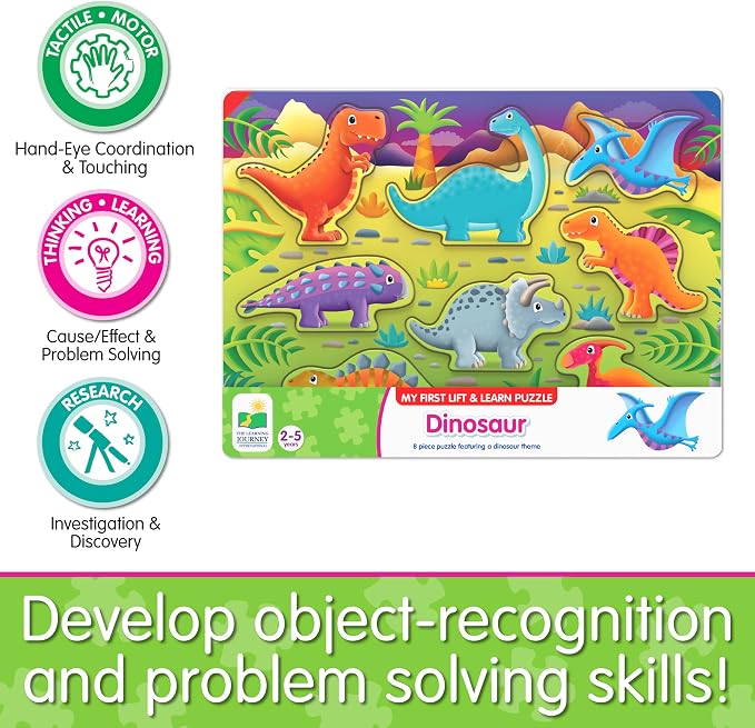 The Learning Journey: My First Lift & Learn - Dinosaurs – Early Active Puzzle Intellectual Development - Boys & Girls Puzzle Play Toddler Toys & Gifts for Ages 2-5 Award Winning - Image 5
