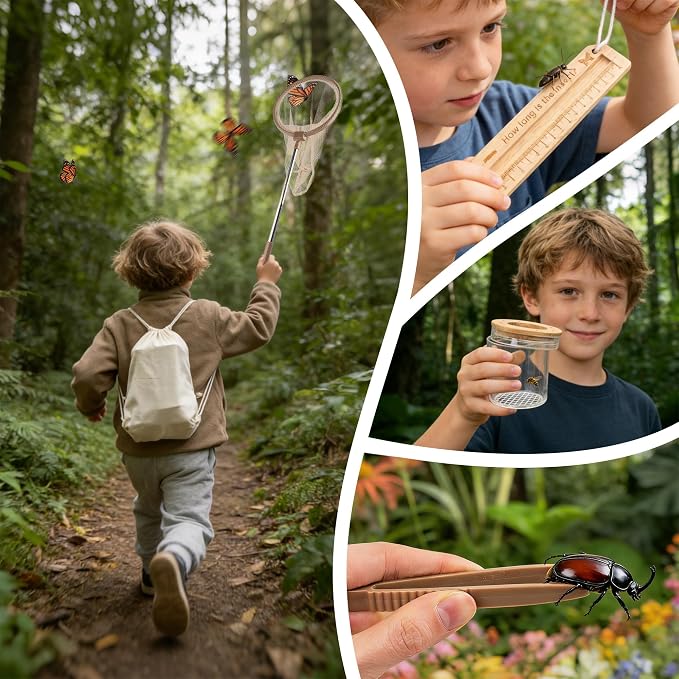 11Pcs Wooden Bug Catcher for Kids, Outdoor Explorer Bug Catching Kit - Image 8