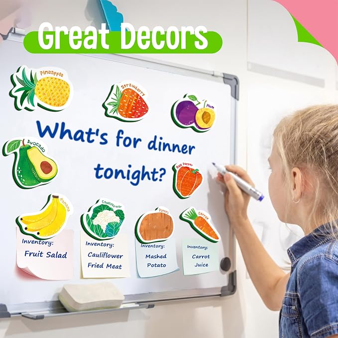 35 PCS Fruit & Vegetable Magnets, Adorable Magnetic Fruits Veggies Thick Foam Fridge Magnets Cute Educational Learning Toys for Toddles Kids - Image 6